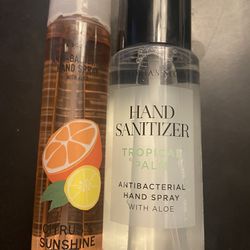 Victoria’s Secret / Bath Body Works Anti-Bacterial Hand Spray /Aloe. Tropical Palm/Citrus & Sunshine. PRICE IS FOR BOTH. Porch pick up in Dublin.  