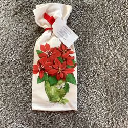 CHRISTMAS POINSETTIAS FLOUR SACK CHRISTMAS TOWEL, ONE. NEW WITH TAG. 