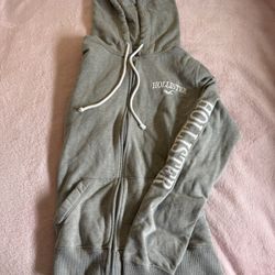 Grey Hollister Zip Up Hoodie Size Large 