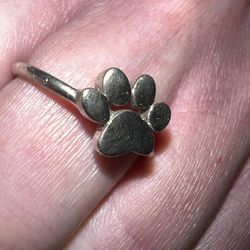 Sterling Silver Dog Paw Ring 