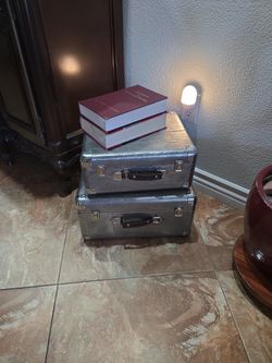 Pair Of Chrome Suitcase 