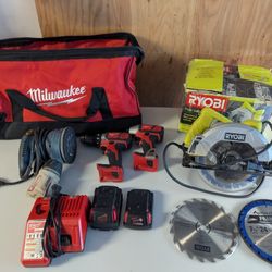 Power Tools, Drills, Charger, Batteries, Circular Saw,Sander,Tooldbag