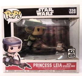 Funko Pop! Star Wars Princess Leia with Speeder Bike #228 40th Anniversary