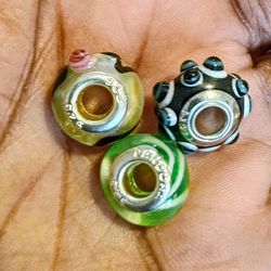 Sterling Silver Glass Beads 10 for only $3