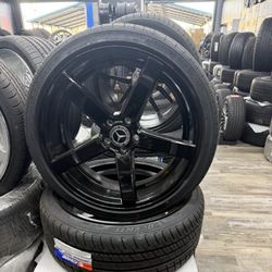 20” Gloss Black New Wheels And Tires 5x112 For Mercedes C Class E Class S Class We Finance