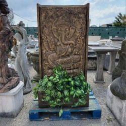 Concrete Resin Fiberglass Buddha Statue Wall Fountain / Cement Fiberglass Backyard Patio Buddha Fountains