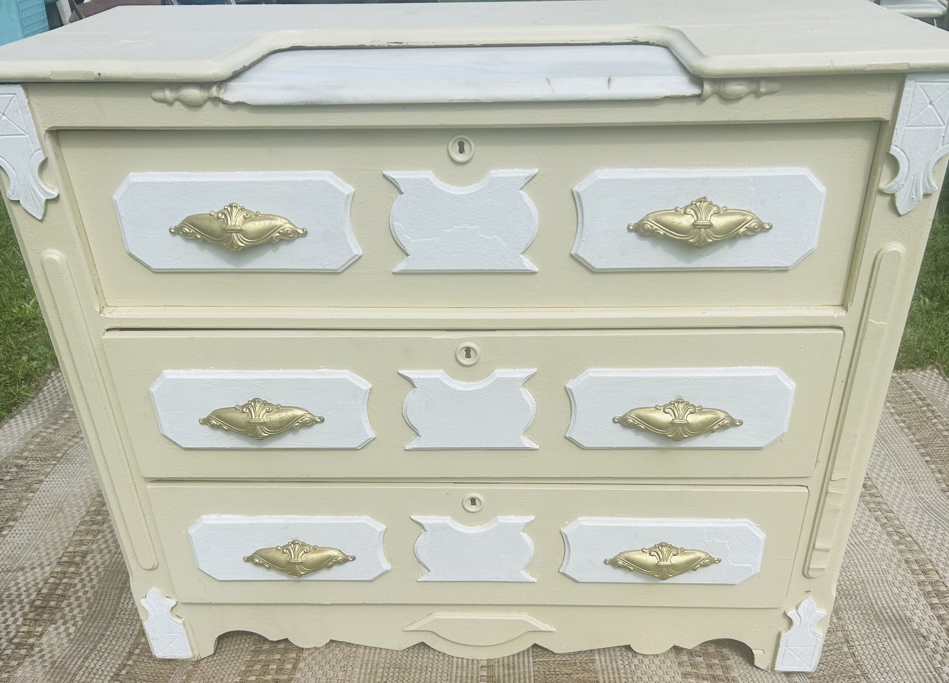 1900’s Painted Dresser Great Condition 41 Long 34 Tall 17 Inch Deep