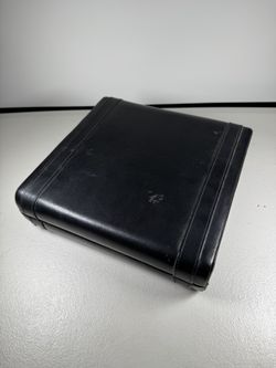 Vintage Black Leather Cedar Wood Ciga Case