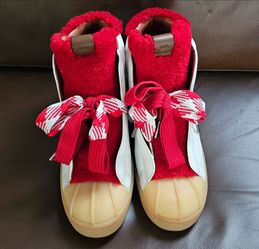 Coach Red Sherpa High-Top Winter Boots