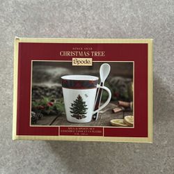 Spode Christmas Tree Cup With Spoon 