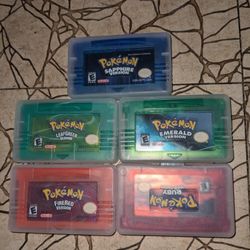 All 5 Pokemon Sapphire Emerald Ruby Leafgreen Firered Leaf Green Fire Red Game Boy Gameboy Advance