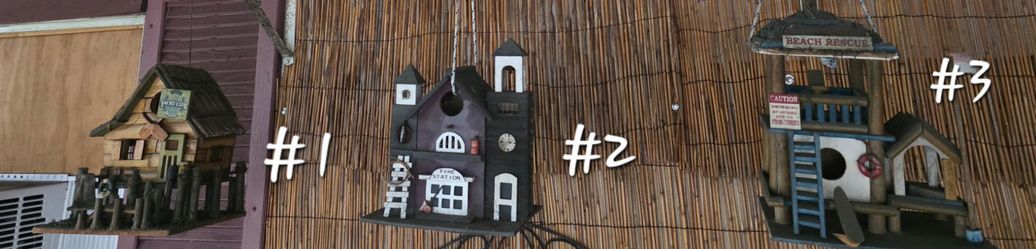 (3) Custom Hanging Birdhouses