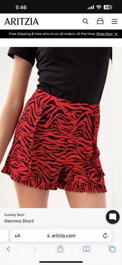 Aritzia Sunday Best Gemma Red Shorts