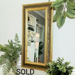 Framed Wall Mirror 25"x13", CASH ONLY, PICKUP ONLY -  print, picture, painting, sofa art, home decor, entry way