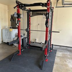 Vesta Fitness PRO SERIES Ultimate Half Rack Functional Trainer w/Smith Machine Bar | 320lb Stack | Gym Equipment | Fitness | Commercial | Squat Rack 