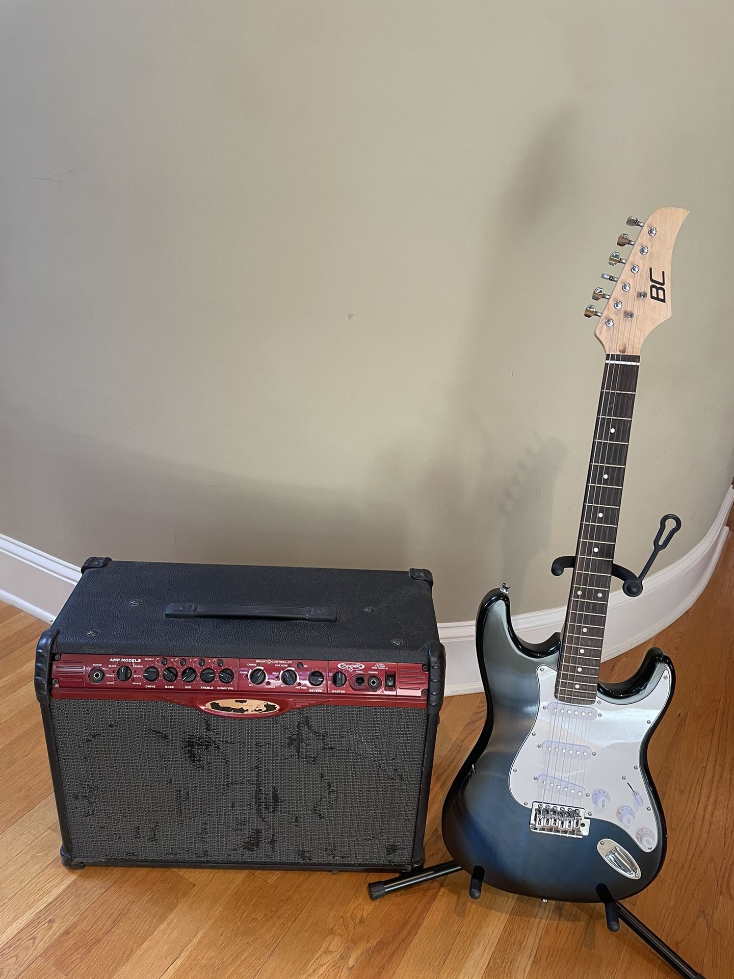 BC Strat Guitar and Line 6 Spider 50 Watt Amp