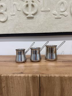 Stainless Steel Coffee Pot Cezve Set of 3
