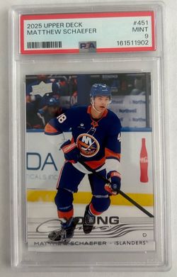 2025 Upper Deck Matthew Schaefer Young Guns RC PSA 9