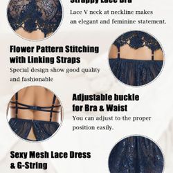 Avidlove Lingerie for Women Lace Babydoll Mesh Nightwear Chemise Nightie