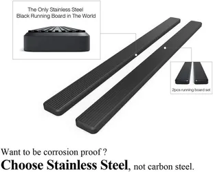 5" Black Running Boards Side Steps Bars For 2005-2023 Toyota Tacoma Double Crew Cab