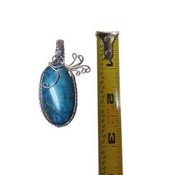 Turquoise Gemstone Wire Wrapped Handmade Pendant