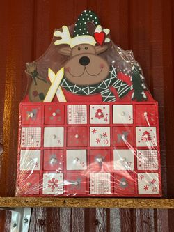 Wooden Christmas Advent Calendar with Drawers