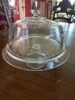 2-in-1 glass cake stand serving platter