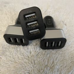 Car Charger USB  3-Port 3pack