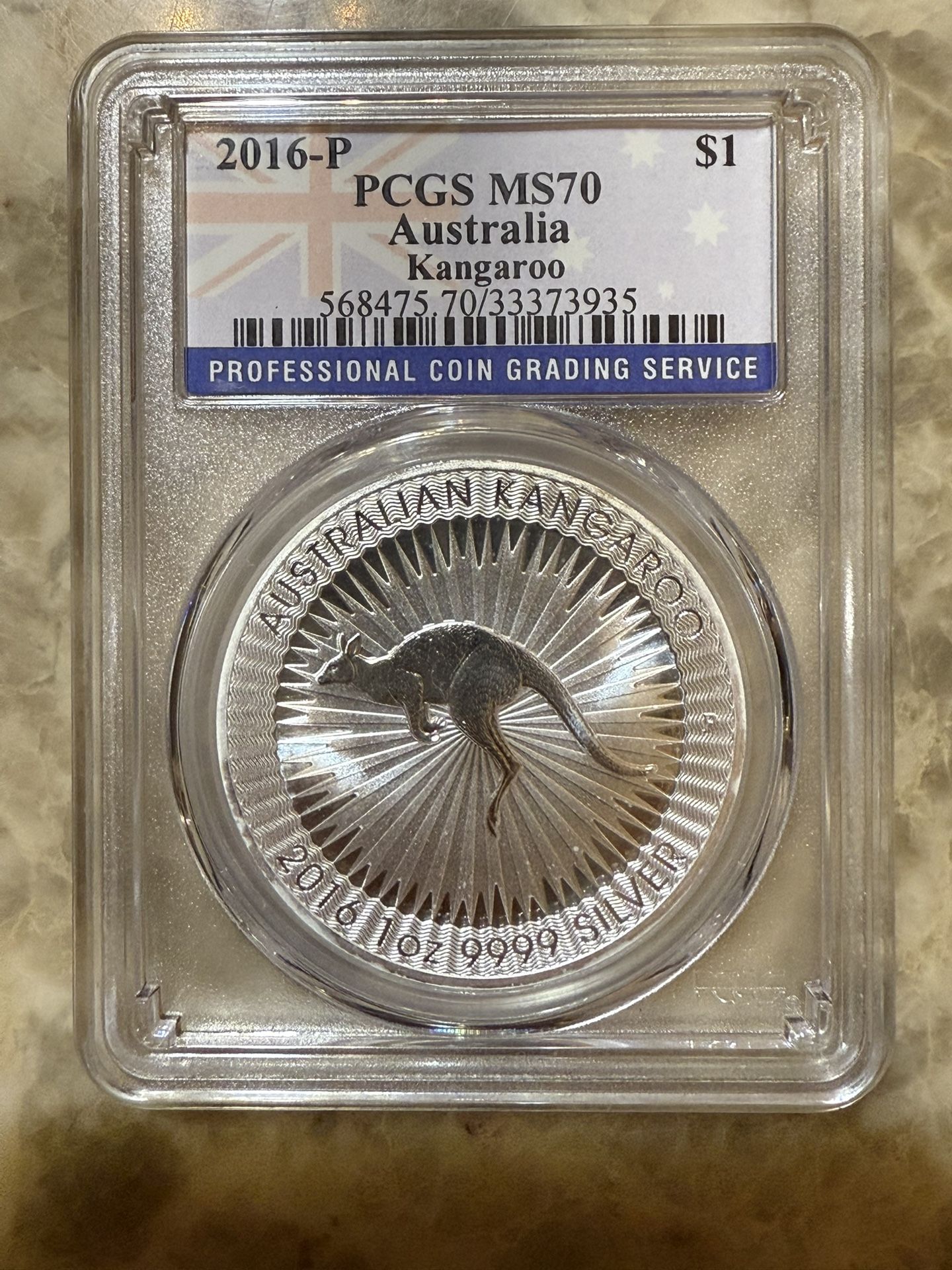 2016-P PCGS MS70 Australia Kangaroo 1oz Silver Coin 