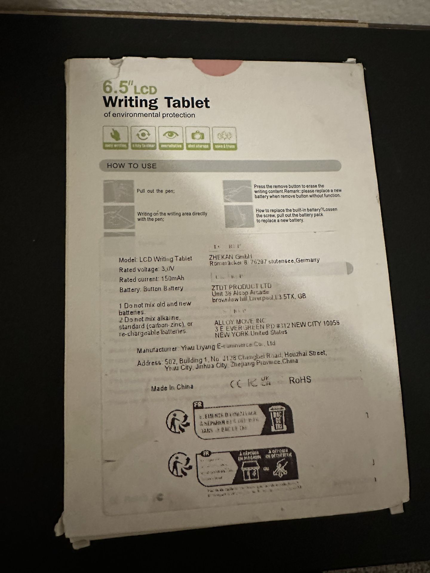 New Pink Writing Tablet