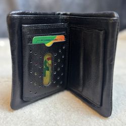 Men’s Black Genuine Leather Bifold Wallet With Zipper Coin Pocket RFID Style