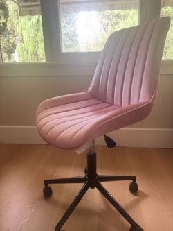 Pink Velvet Office Chair
