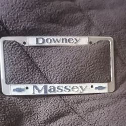 Downey Massey License Plate Frame Frame,  Vintage 