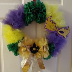 Beautiful Wreath- Mardi Gras themed!