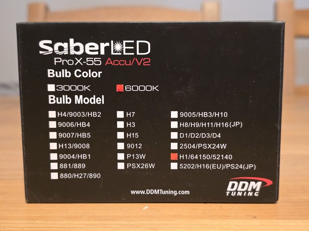 DDM Tuning H1 LED Headlight Bulbs – 6000K – New in Box