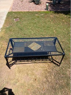 Glass top coffee table