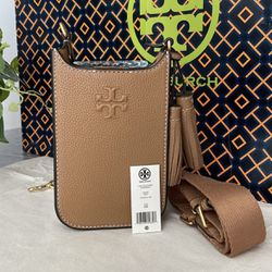 NWT Tory Burch Thea Cellphone Smartphone Pebble Leather Crossbody