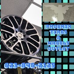 Machined & Black Geometric Mesh (Image 3) ​Headline: MODERN LUXURY! 20" Black & Machined Mesh Wheels 📱 Call/Text 623-879-2965 ✨ ​Contact: 📱 Call or 