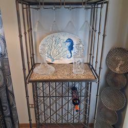 Wine Rack Bar Unit Granite Shelves