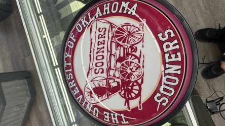 University of Oklahoma Sooners Round Logo Sign