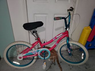 Girl bicycle and helmet