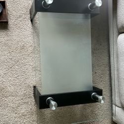 Free Contemporary Glass Coffee Table with Metal Base