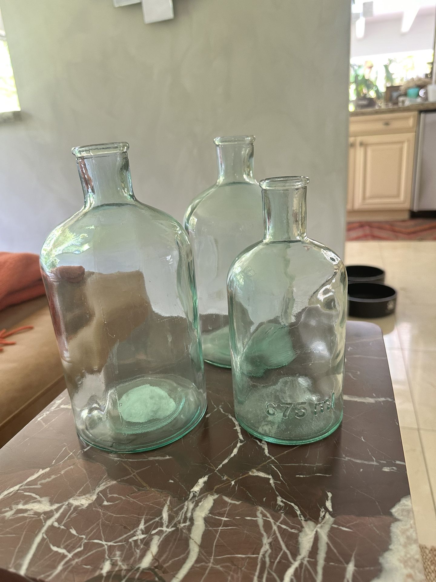 Set Of 3 Farmhouse Style Flower Vases / Jugs 