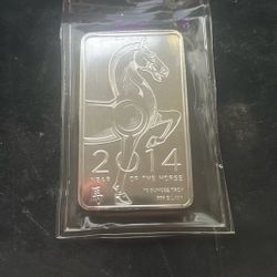 2014 Year Of The Horse 10 Oz Silver Bar