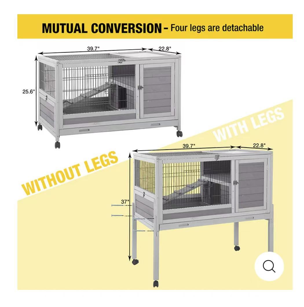 🥨Aivituvin-AIR20-B Rabbit Hutch | Indoor Bunny Cage(Inner Space 7.91ft², $85 👀item in box, need to be assembled by yourself
