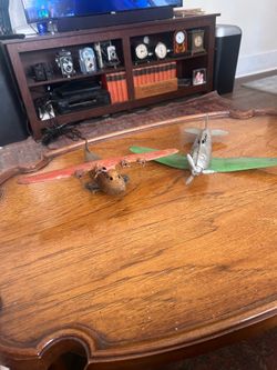 Plain Crazy; Two Vintage 1930s Pressed Steel Planes in Well Used Condition: