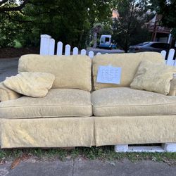 Comfy Yellow Patterned Couch