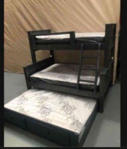 Bunk Beds / Literas Twin Full Full Madera Sólida 100% Pinewood