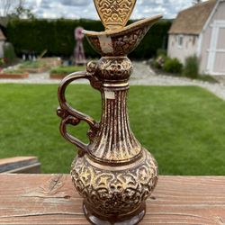 RARE Vintage Liquor Decanter BEAM Months 170 old Gold & Brown