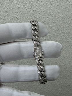 7”/8” 925 Silver And Moissanite Miami Cuban  
